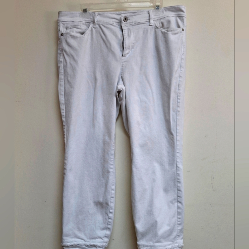 J.Jill Denim White Jeans Sz.16 Slim Ankle Authentic Fit Casual
